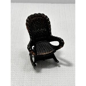 Vintage‎ Miniture Metal WICKER ROCKER PENCIL SHARPENER 2.5" TALL " HONG KONG "